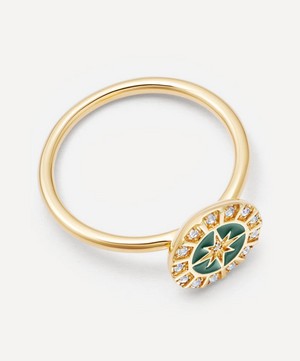 Astley Clarke - Gold Plated Vermeil Silver Celestial Green Enamel Astra Ring image number 2