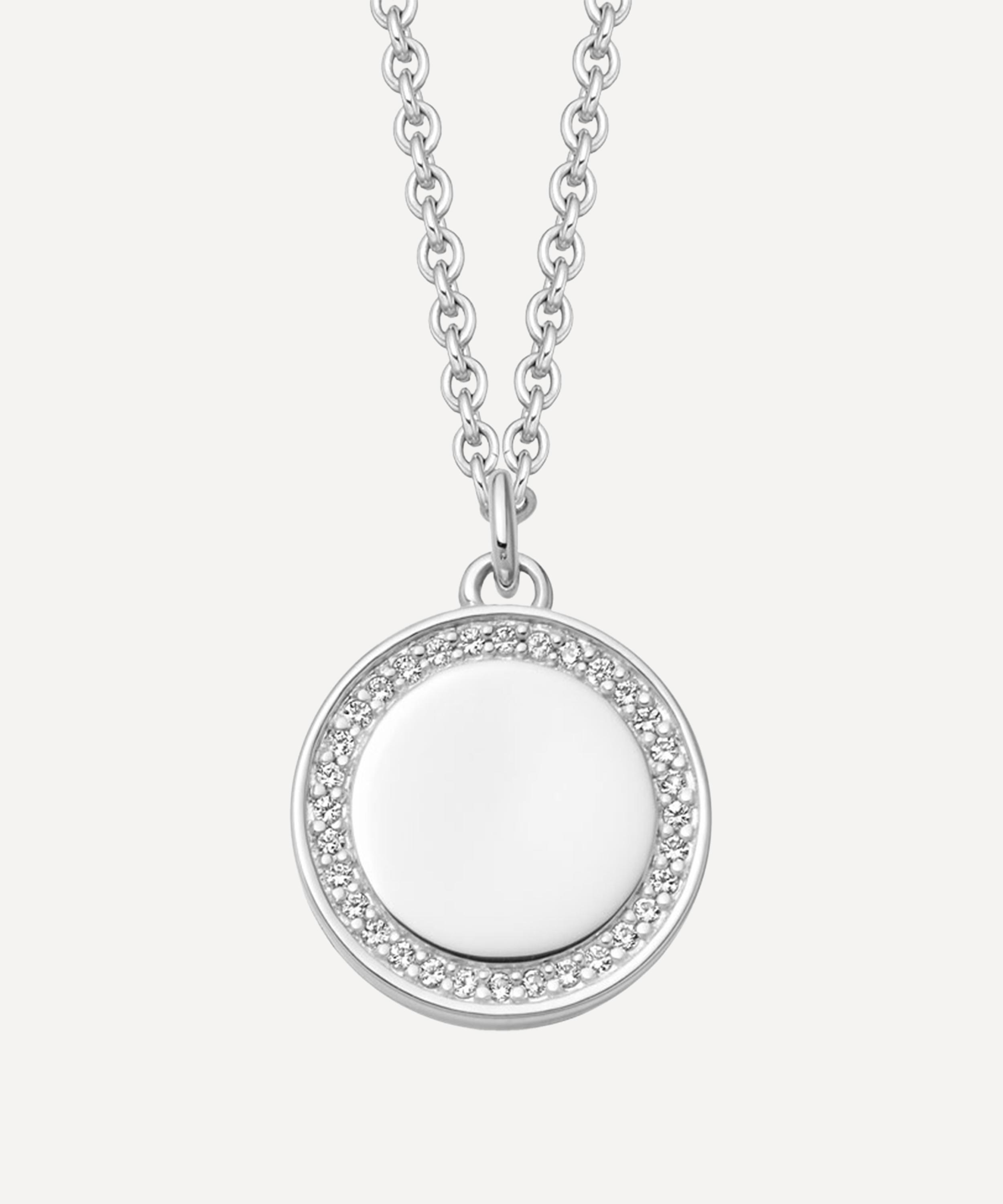 Astley Clarke - Silver Biography Cosmos White Sapphire Locket Necklace image number 0