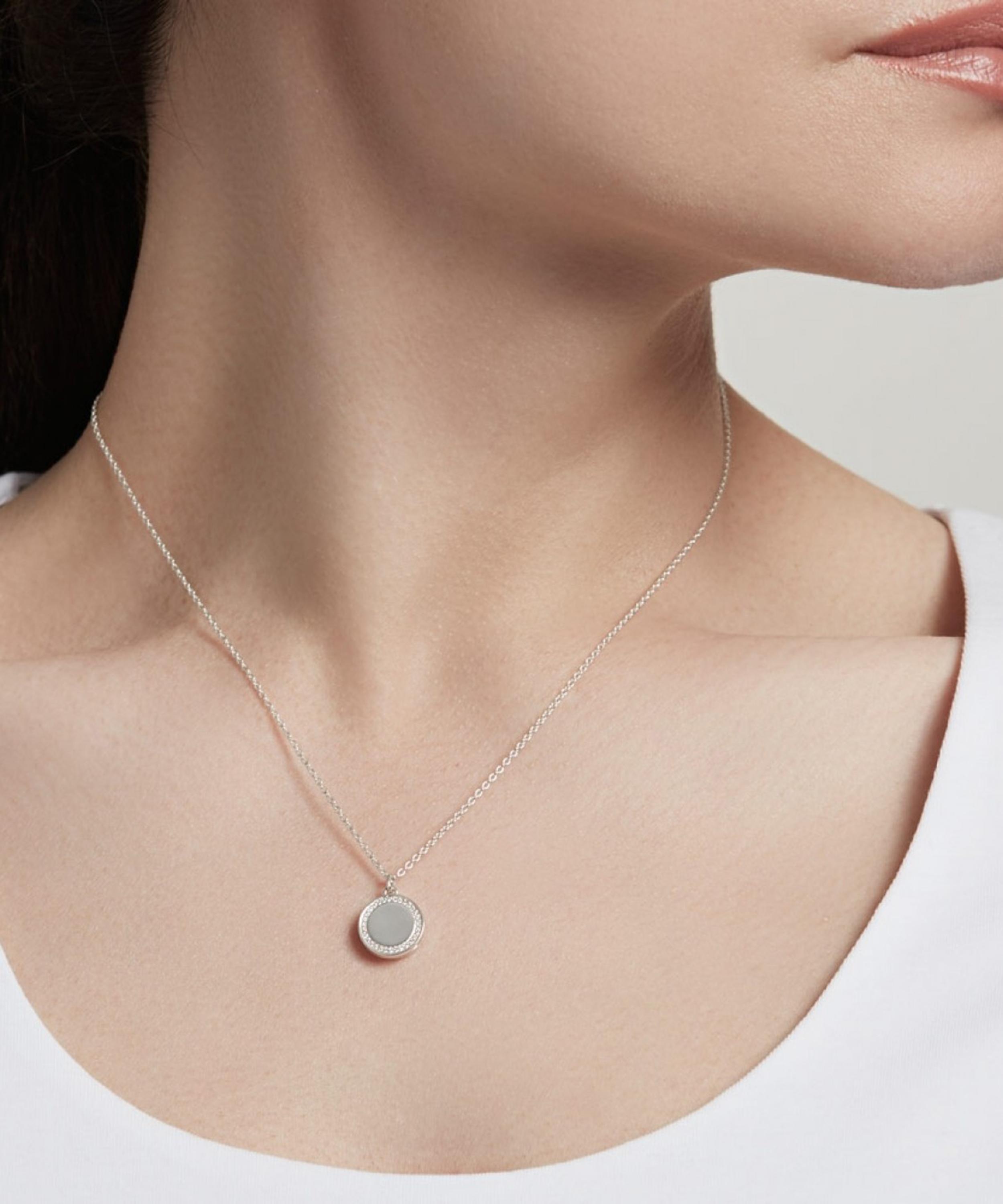 Astley Clarke - Silver Biography Cosmos White Sapphire Locket Necklace image number 1