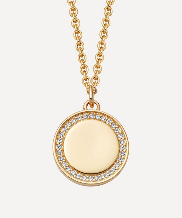 Astley Clarke - Gold Plated Vermeil Silver Biography Cosmos White Sapphire Locket Necklace image number null