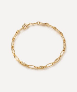 Astley Clarke - Gold Plated Vermeil Silver Celestial Orbit White Sapphire Chain Bracelet image number 0