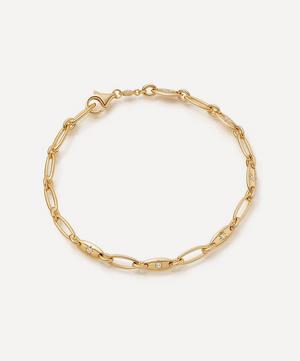 Astley Clarke - Gold Plated Vermeil Silver Celestial Orbit White Sapphire Chain Bracelet image number 0