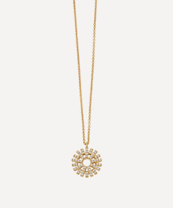 Astley Clarke - 14ct Gold Rising Sun Diamond Pendant Necklace image number null