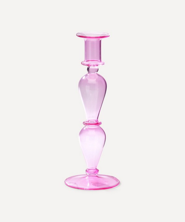 Anna + Nina - Fiesta Pink Glass Candle Holder image number null