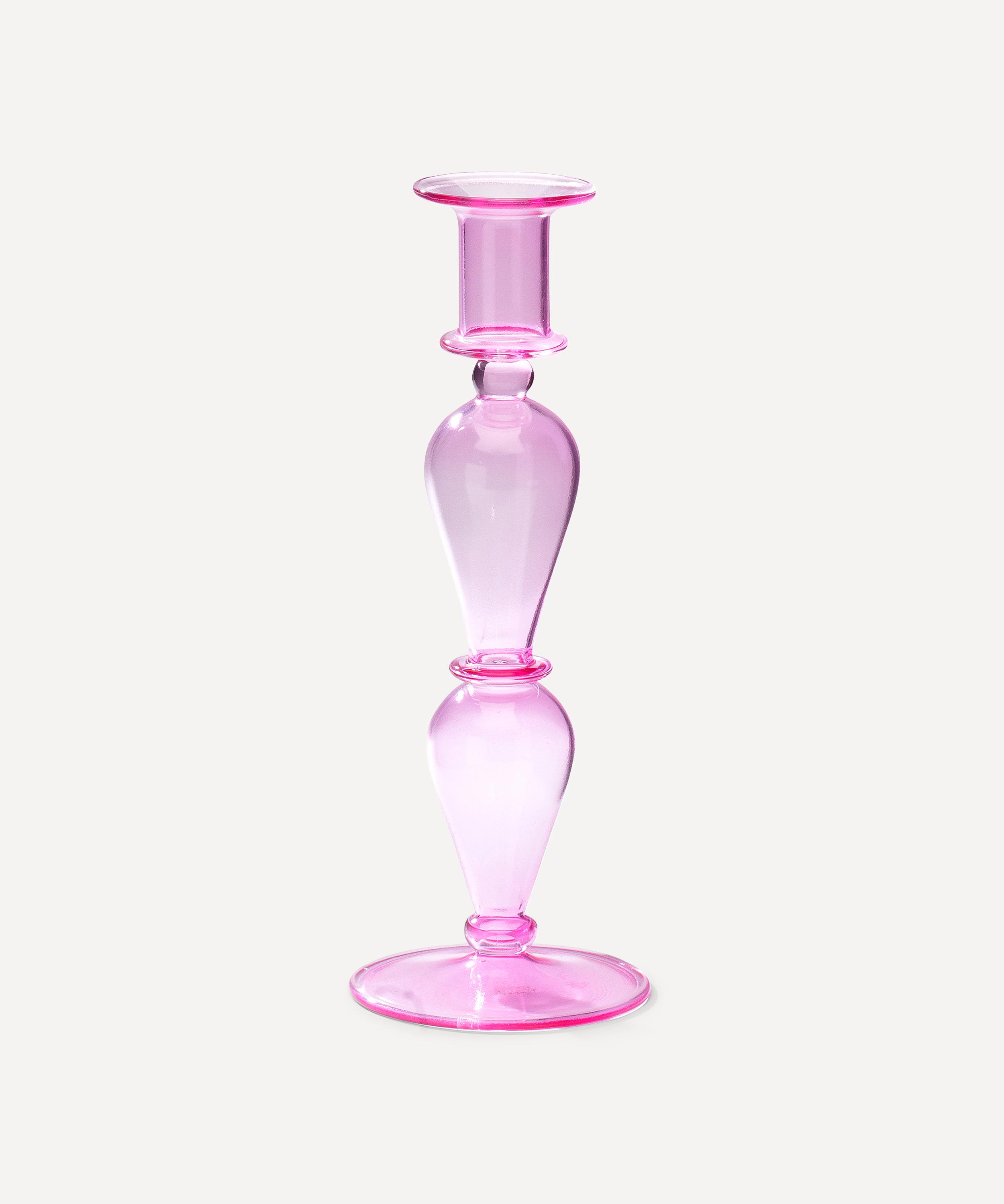 Anna + Nina - Fiesta Pink Glass Candle Holder image number 0