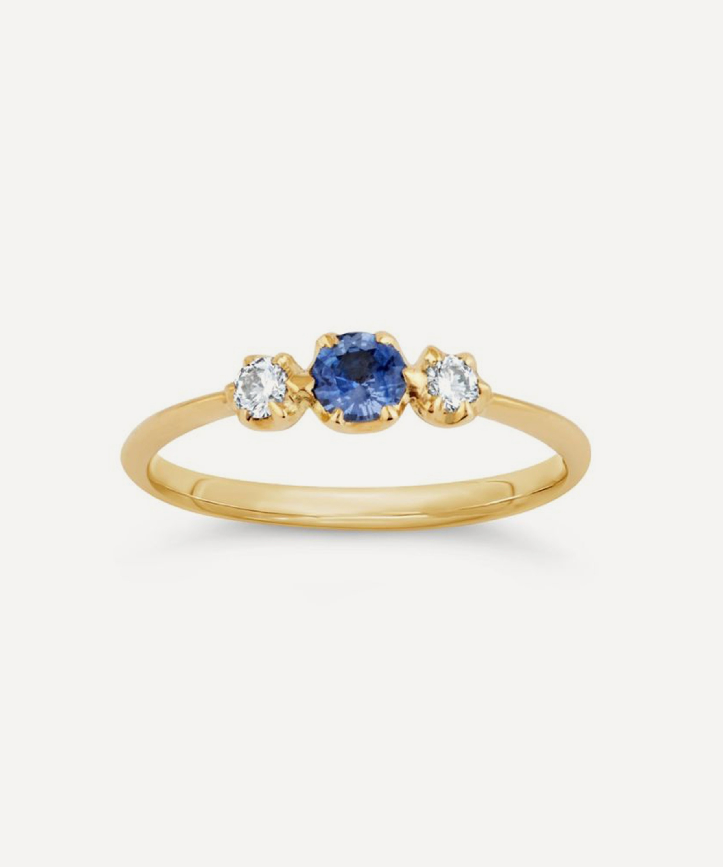 Dinny Hall - 18ct Gold Elyhara Blue Sapphire and Diamond Trilogy Ring image number 0