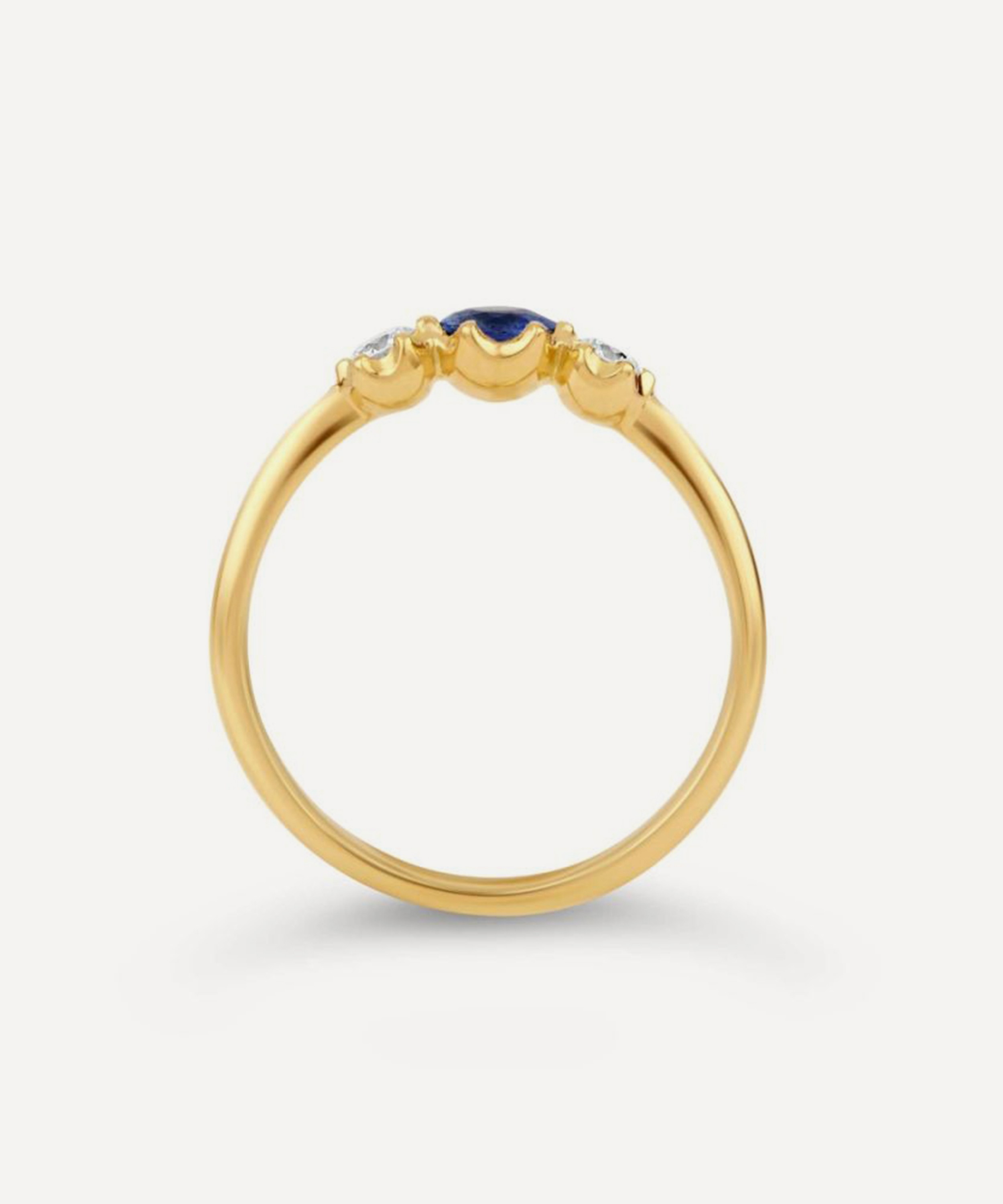 Dinny Hall - 18ct Gold Elyhara Blue Sapphire and Diamond Trilogy Ring image number 2