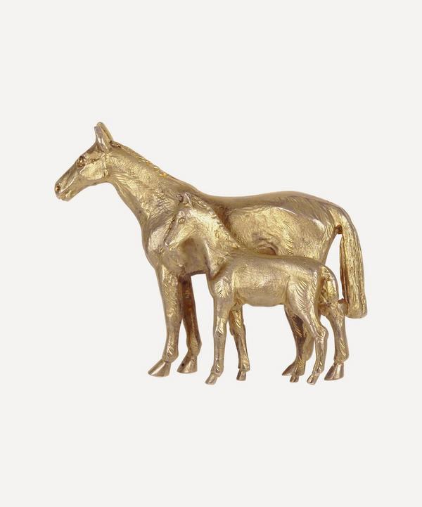 Kojis - Gold 1970s Horse Brooch image number null
