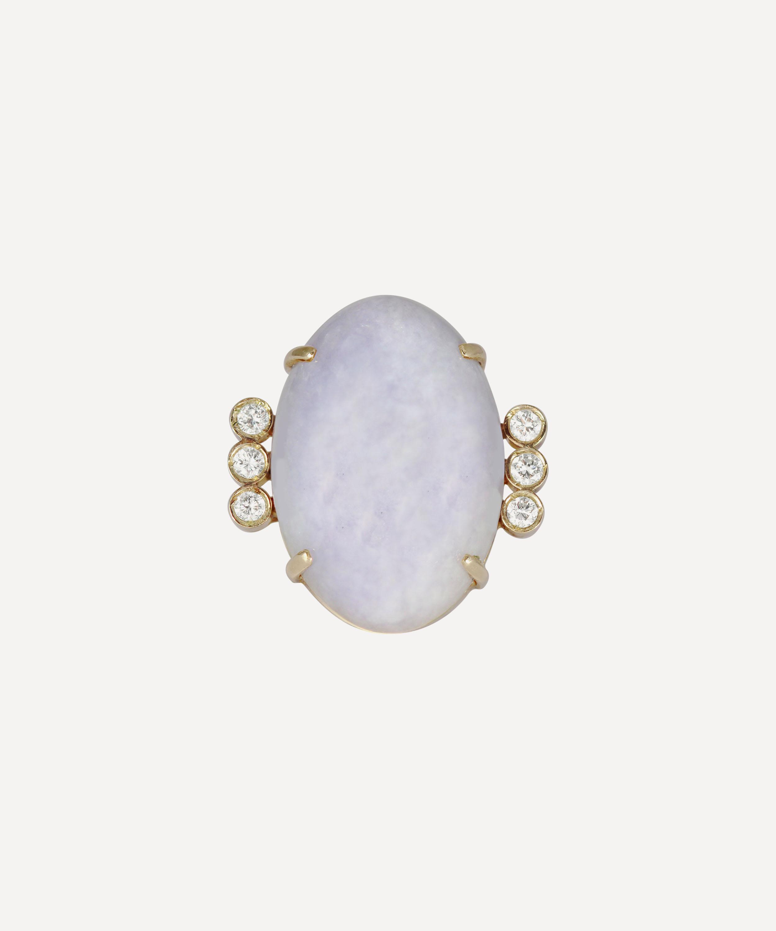 Kojis - Gold Lavender Jade and Diamond Ring image number 0