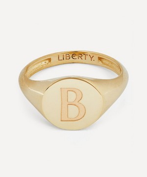Liberty - 9ct Gold Initial Liberty Signet Ring - B image number 0