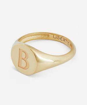 Liberty - 9ct Gold Initial Liberty Signet Ring - B image number 2
