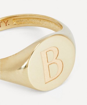 Liberty - 9ct Gold Initial Liberty Signet Ring - B image number 3