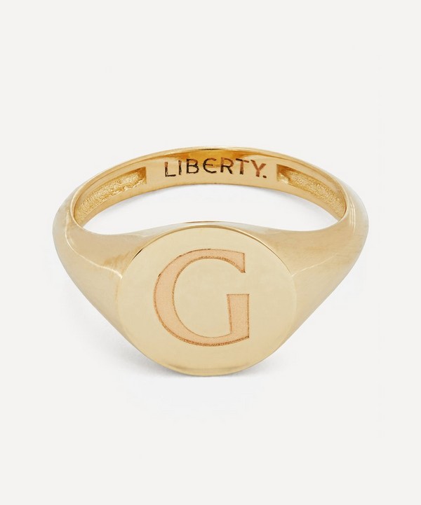 Liberty - 9ct Gold Initial Liberty Signet Ring - G image number null