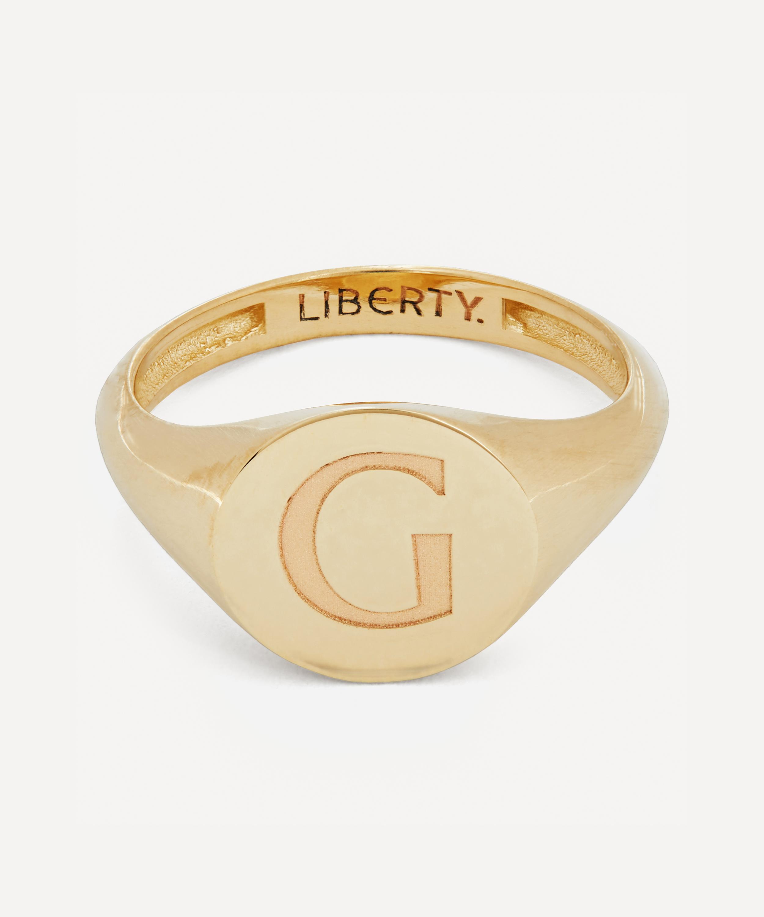 9ct Gold Initial Liberty Signet Ring