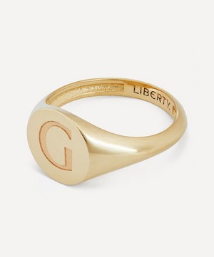Liberty - 9ct Gold Initial Liberty Signet Ring - G image number 2