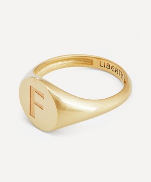 Liberty - 9ct Gold Initial Liberty Signet Ring - F image number 2