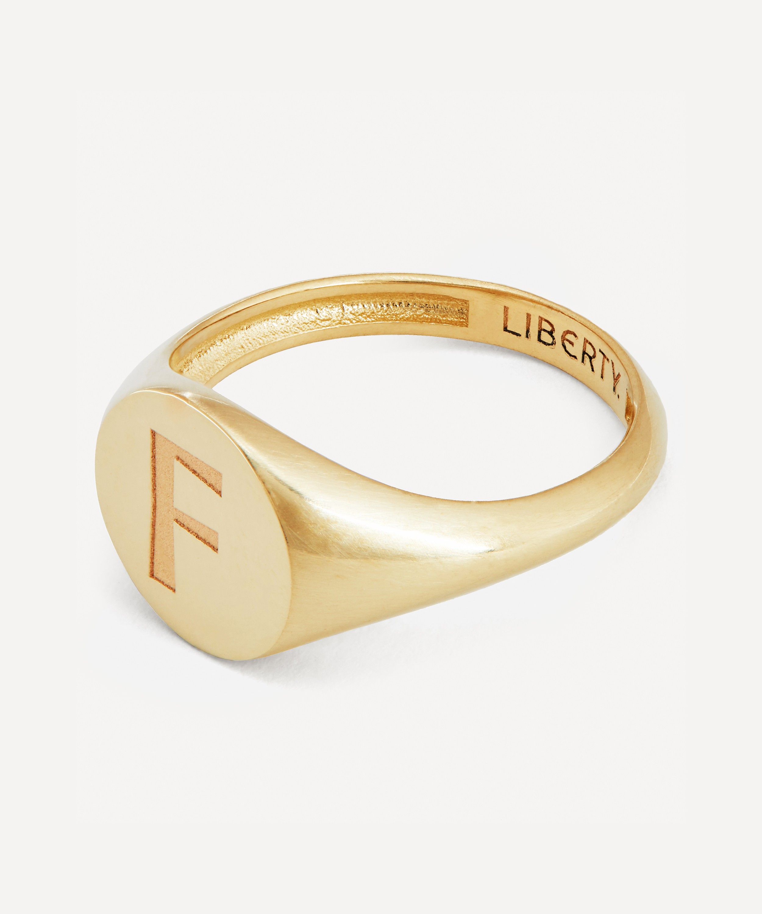 Liberty - 9ct Gold Initial Liberty Signet Ring - F image number 2