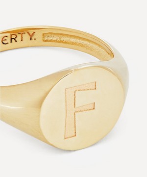 Liberty - 9ct Gold Initial Liberty Signet Ring - F image number 3