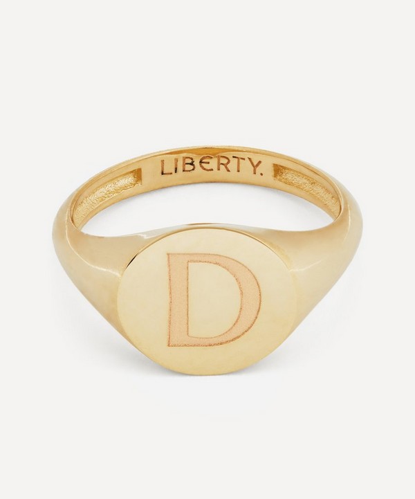 Liberty - 9ct Gold Initial Liberty Signet Ring - D