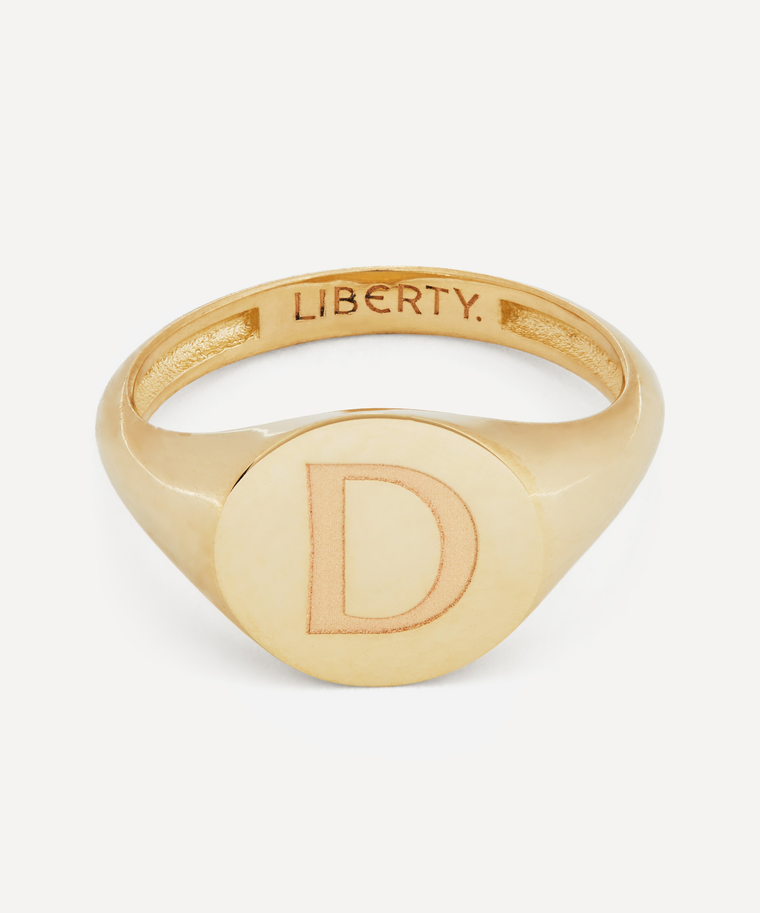 Liberty - 9ct Gold Initial Liberty Signet Ring - D image number 0