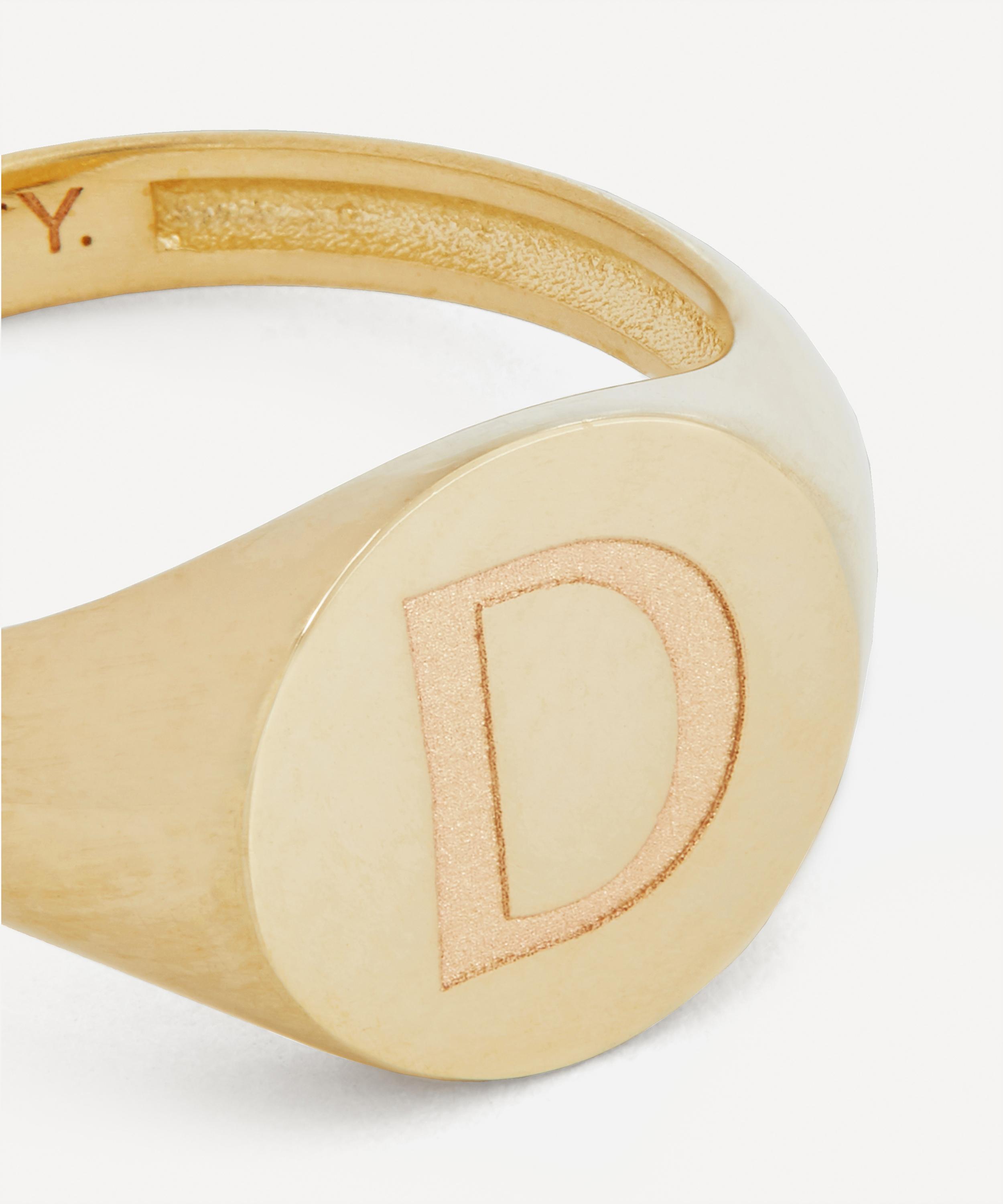 Liberty - 9ct Gold Initial Liberty Signet Ring - D image number 3