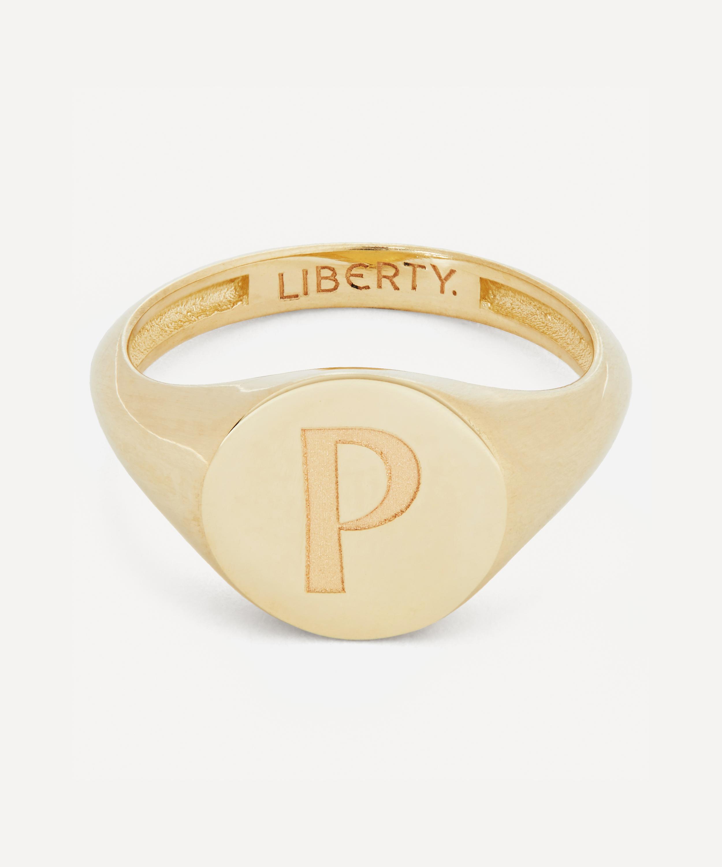 P letter store gold ring