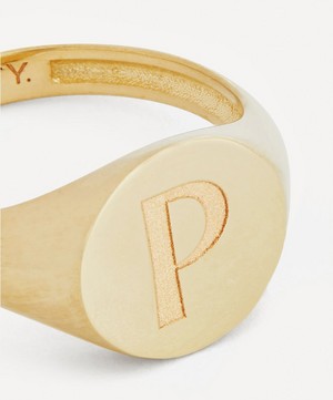 Liberty - 9ct Gold Initial Liberty Signet Ring - P image number 3