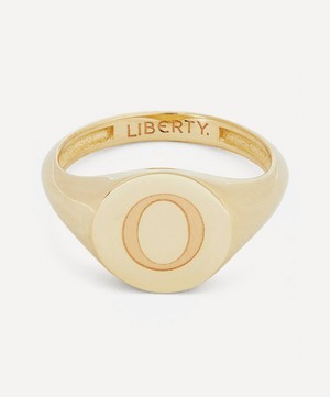 Liberty - 9ct Gold Initial Liberty Signet Ring - O image number 0