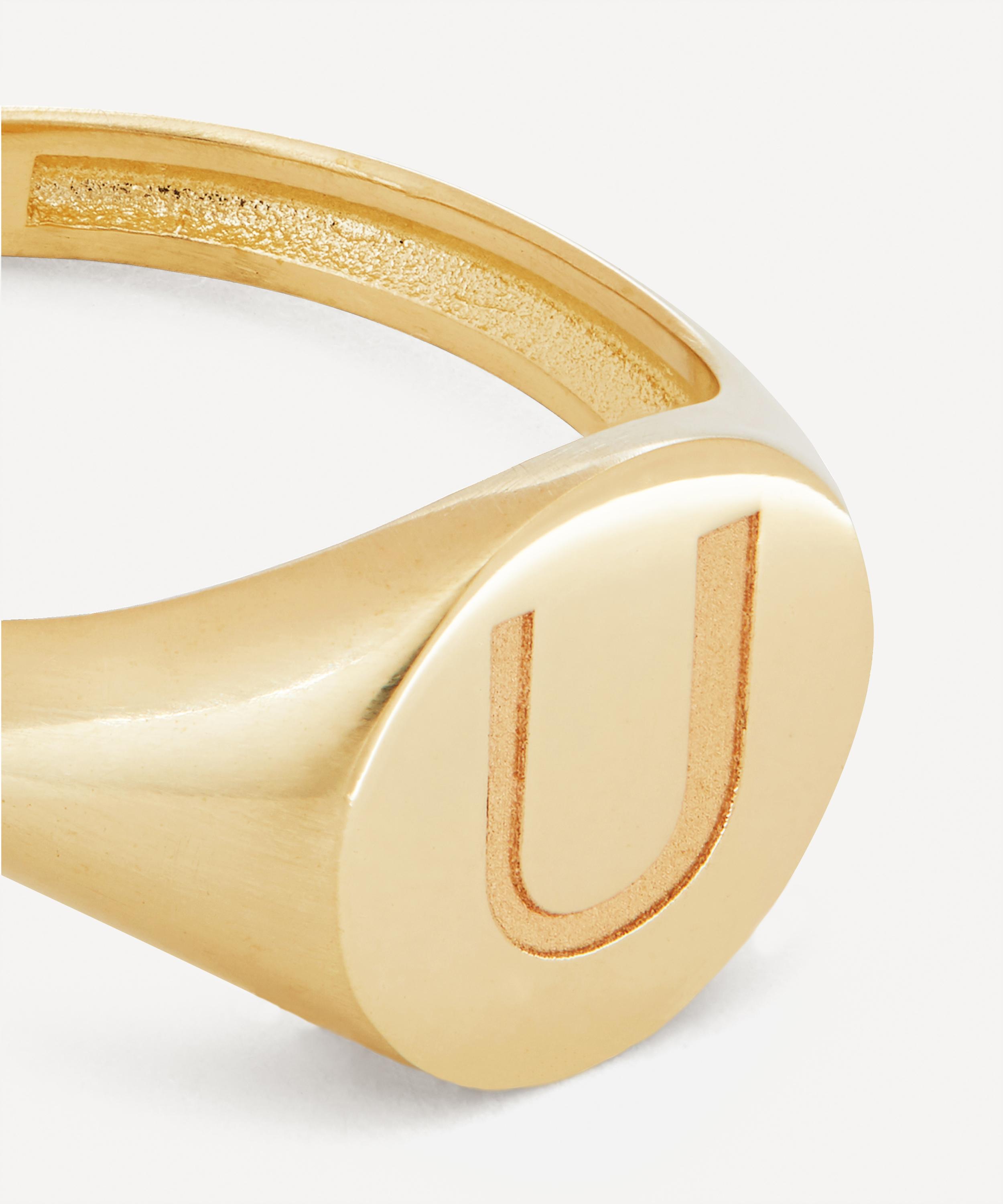 Liberty - 9ct Gold Initial Liberty Signet Ring - U image number 3