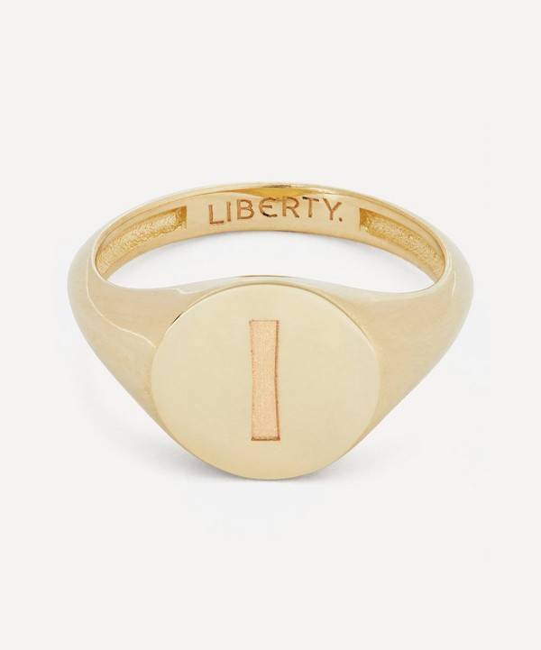 Liberty - 9ct Gold Initial Liberty Signet Ring - I image number null