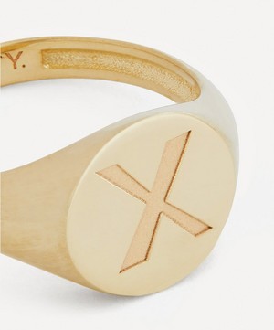 Liberty - 9ct Gold Initial Liberty Signet Ring - X image number 3