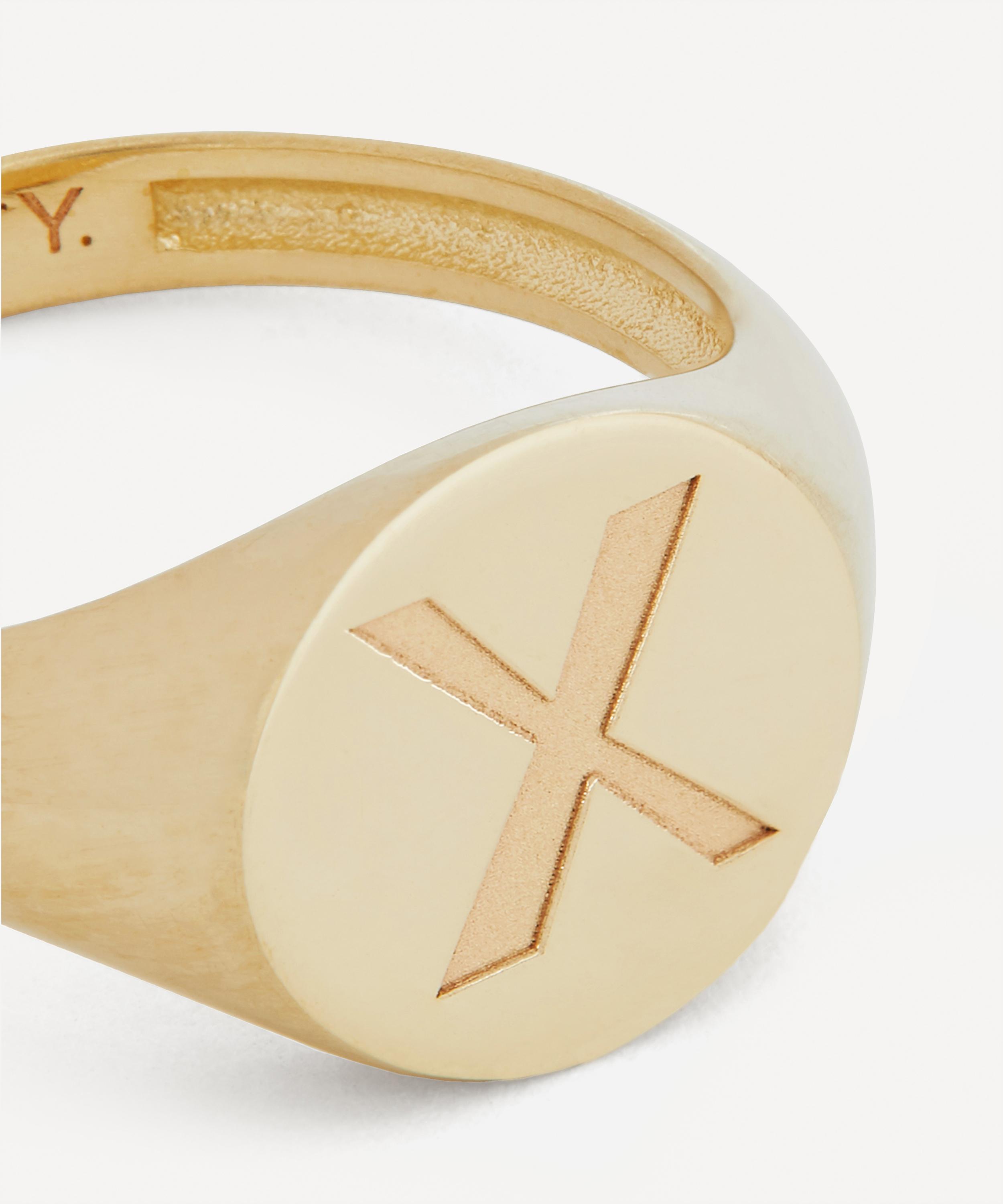 Liberty - 9ct Gold Initial Liberty Signet Ring - X image number 3