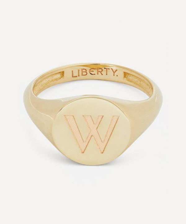 Liberty - 9ct Gold Initial Liberty Signet Ring - W image number null
