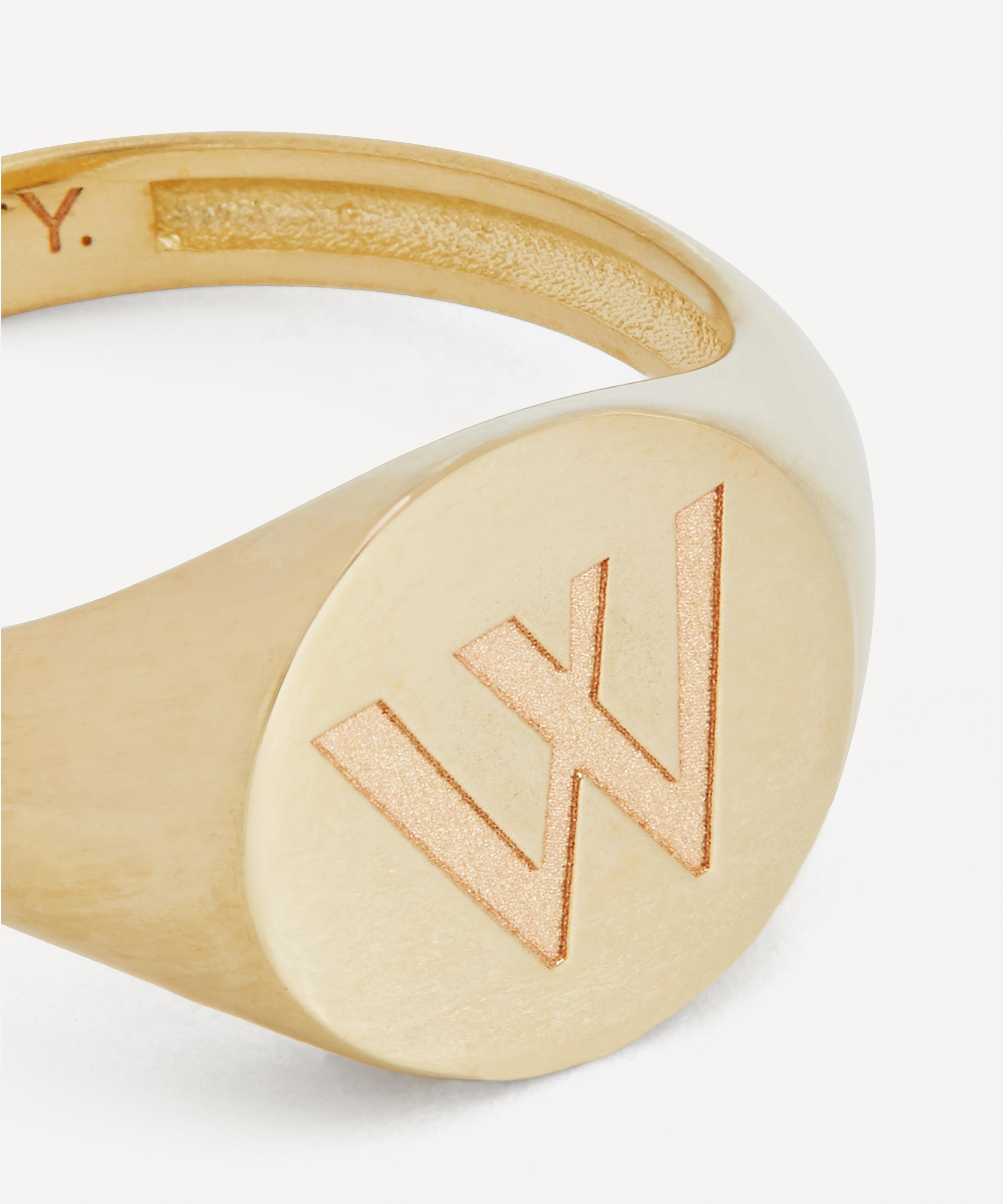 Liberty - 9ct Gold Initial Liberty Signet Ring - W image number 3