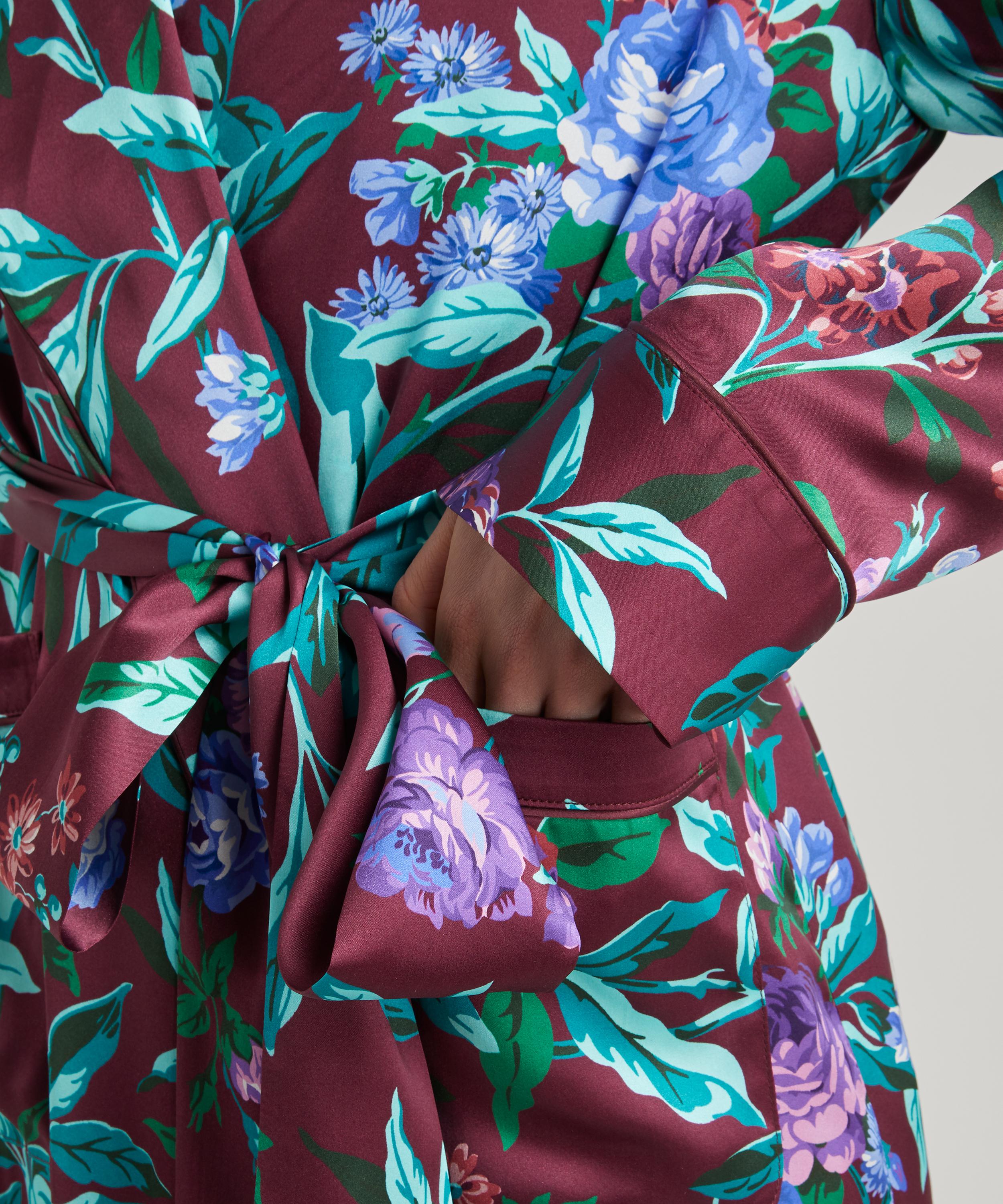 Liberty - Desert Rose Silk Satin Long Robe image number 4