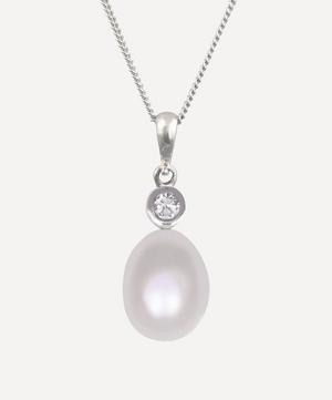 Kojis - 18ct White Gold Pearl and Diamond Pendant Necklace image number 0