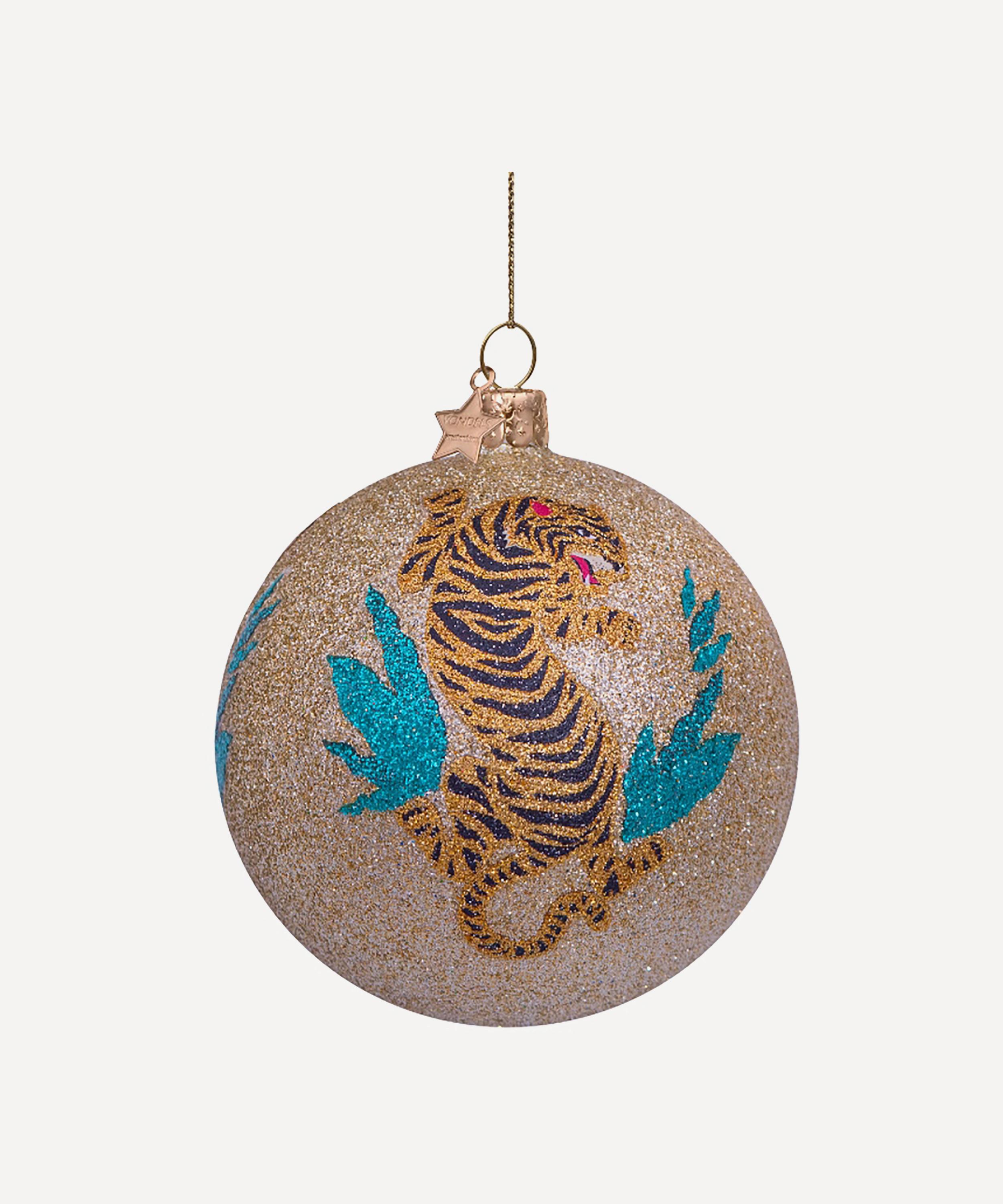 Unspecified - Tiger Glitter Glass Bauble image number 0