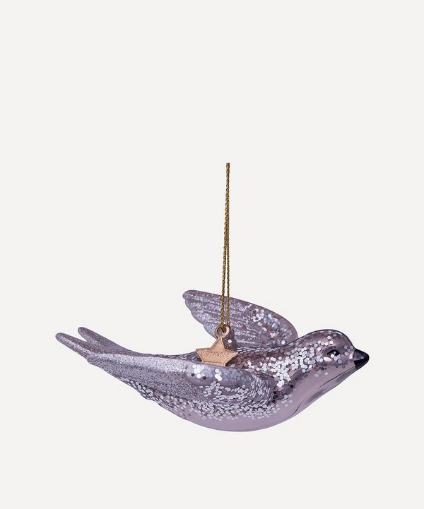 Unspecified - Swallow Glitter Glass Tree Ornament image number null