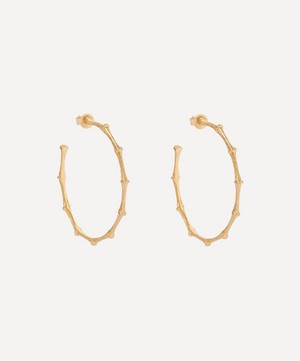 Annoushka - 18ct Gold Bamboo Large Hoop Earrings image number 1