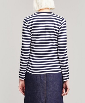 Comme des Garçons Play - Long Sleeve Stripe Cotton T-Shirt image number 3