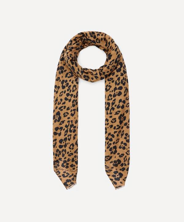 Lily and Lionel - Floral Leopard Print Modal-Blend Scarf