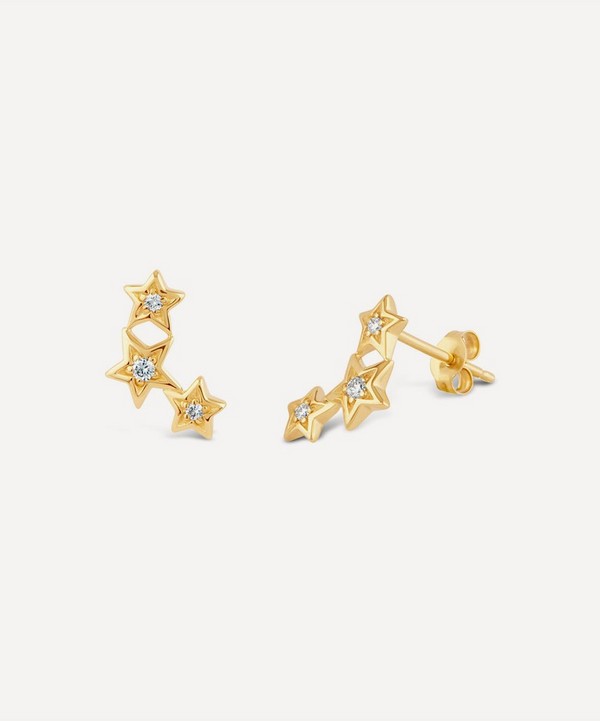 Dinny Hall - 14ct Gold Bijou Diamond Star Stud Earrings image number null