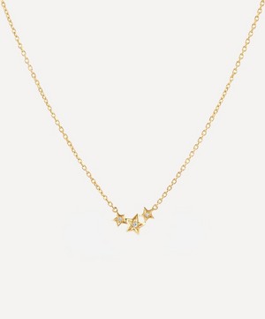 Dinny Hall - 14ct Gold Bijou Triple Diamond Star Pendant Necklace image number 2