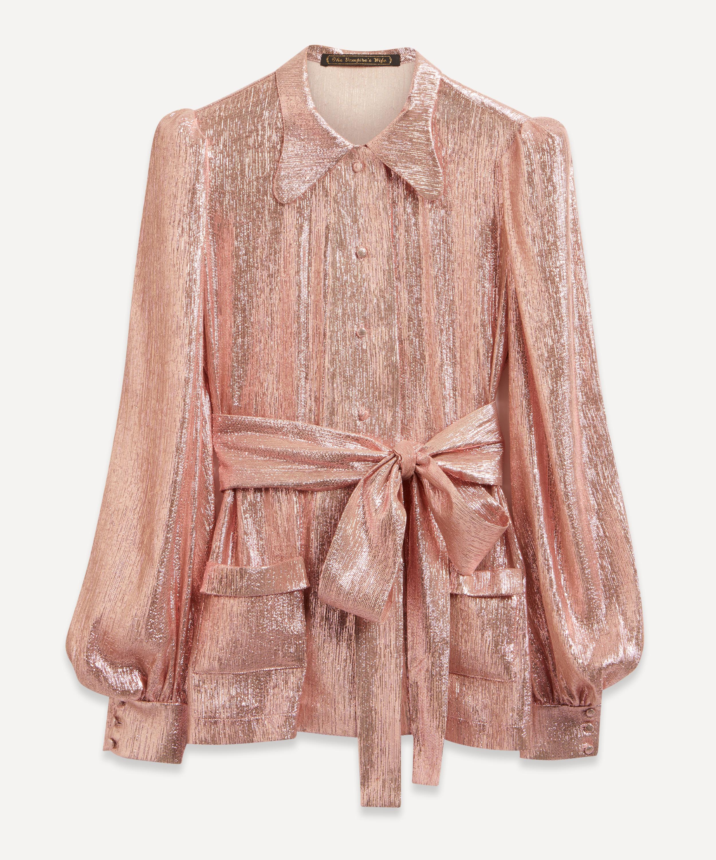 THE VAMPIRE'S WIFE THE PENITENT WOOL-BLEND LAME BLOUSE,000724878
