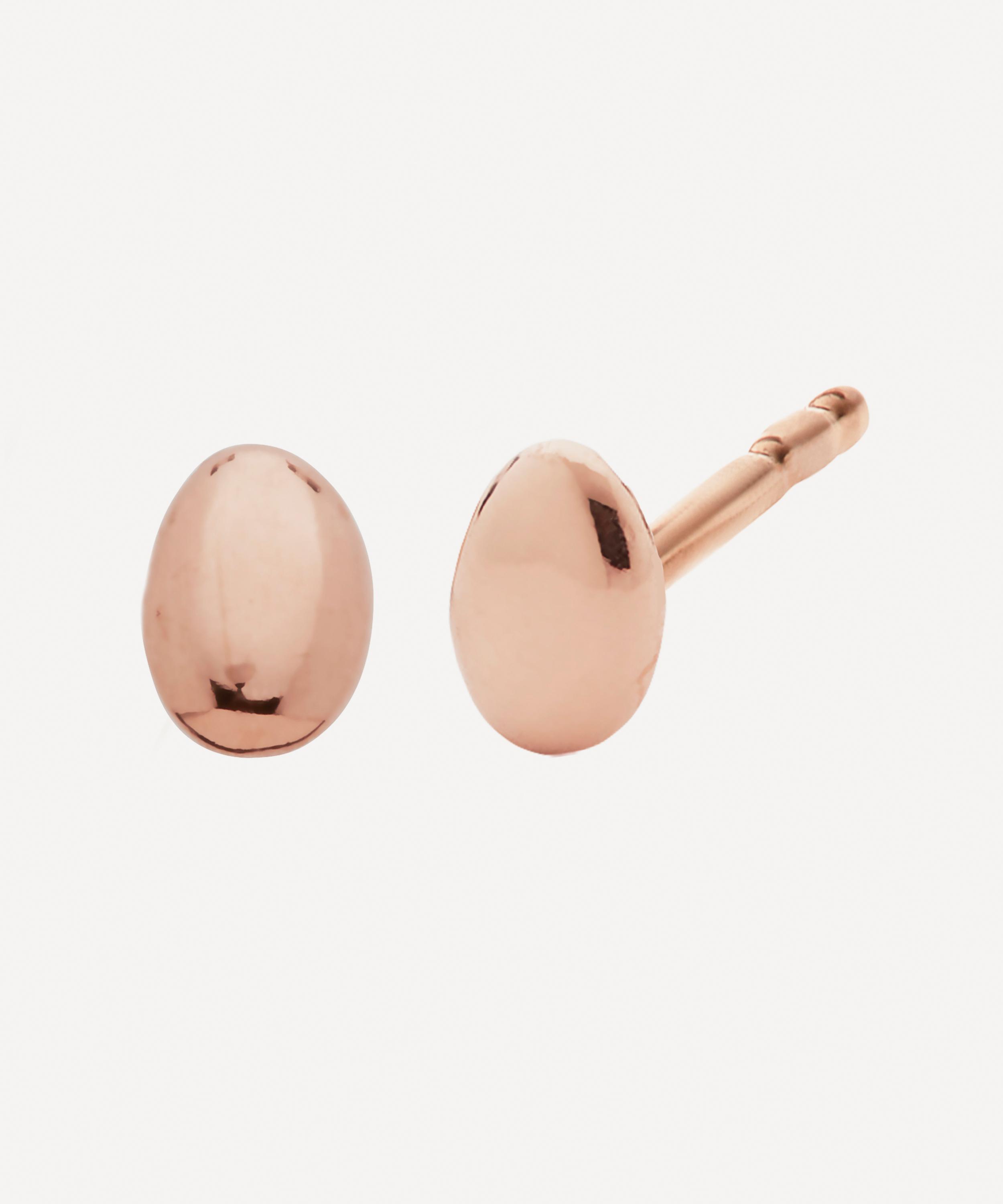 Monica Vinader - Rose Gold Plated Vermeil Silver Nura Mini Nugget Stud Earrings image number 0
