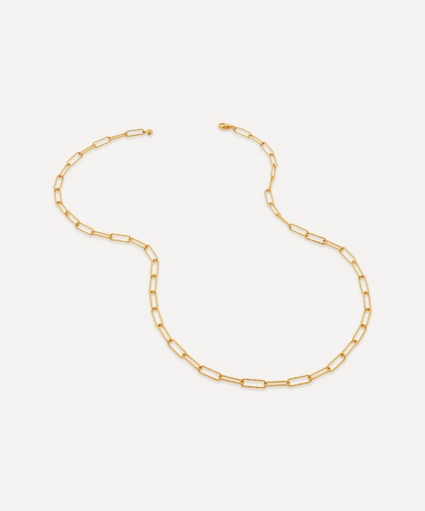 Monica Vinader - 18ct Gold Plated Vermeil Silver 18" Alta Textured Chain Necklace image number null