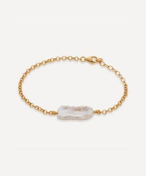 Monica Vinader - Gold Plated Vermeil Silver Nura Biwa Pearl Bracelet image number 0