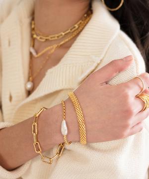 Monica Vinader - Gold Plated Vermeil Silver Nura Biwa Pearl Bracelet image number 1