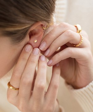 Monica Vinader - Gold Plated Vermeil Silver Nura Mini Nugget Stud Earrings image number 2