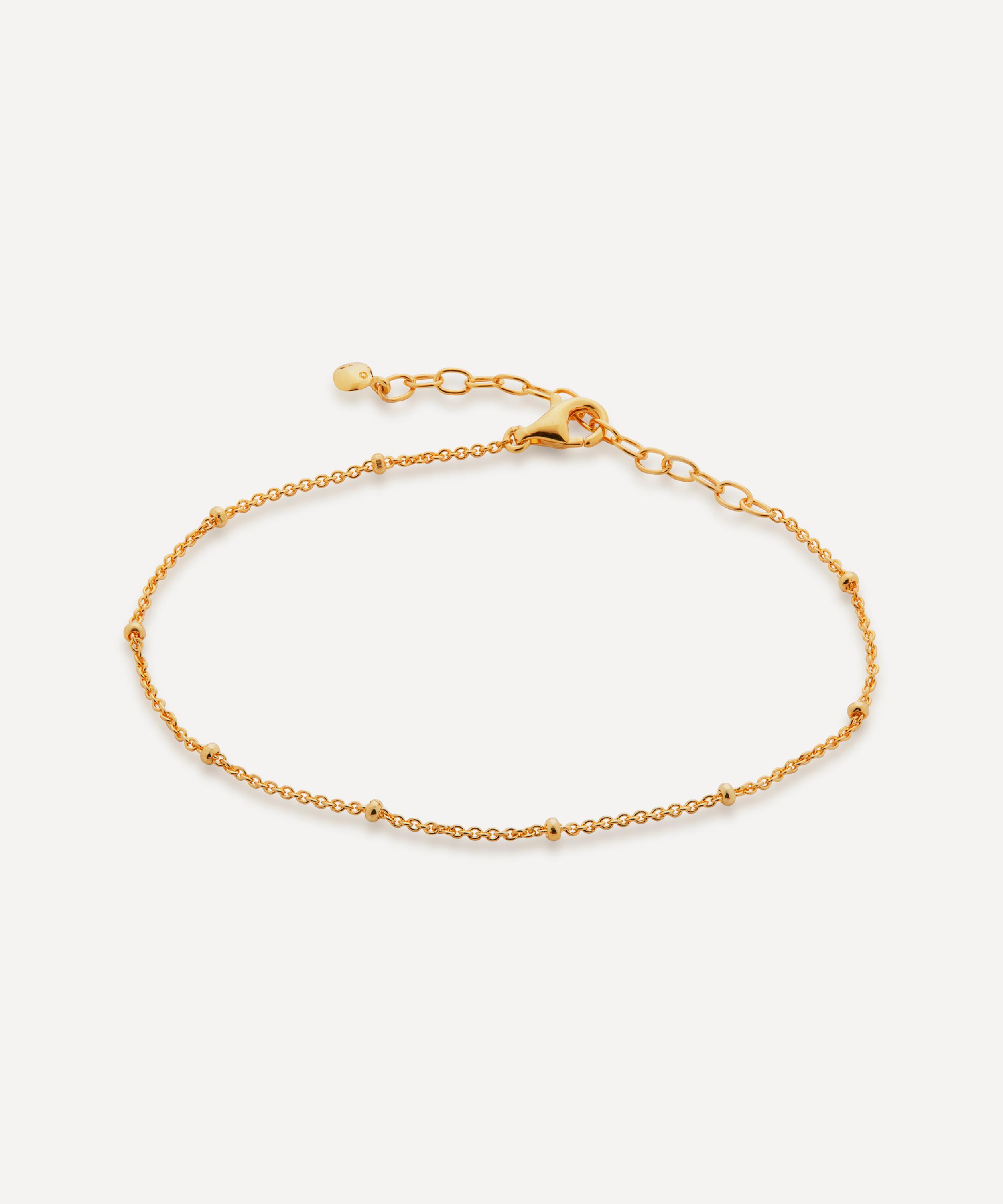 Monica Vinader Gold Plated Vermeil Silver Fine Beaded Chain Bracelet ...